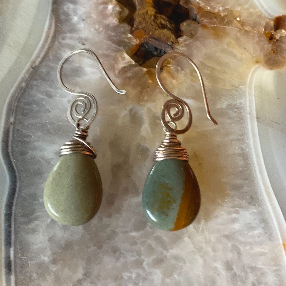 Handmade Sterling Silver & Agate Earrings
